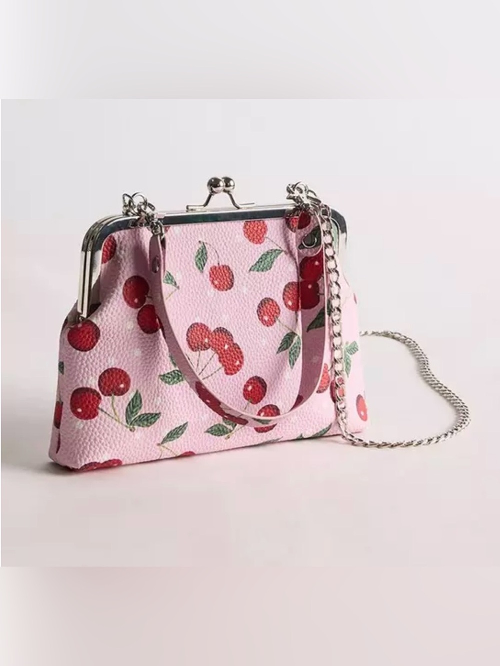 Torrid Kisslock Wristlet Pink with Cherries NWT